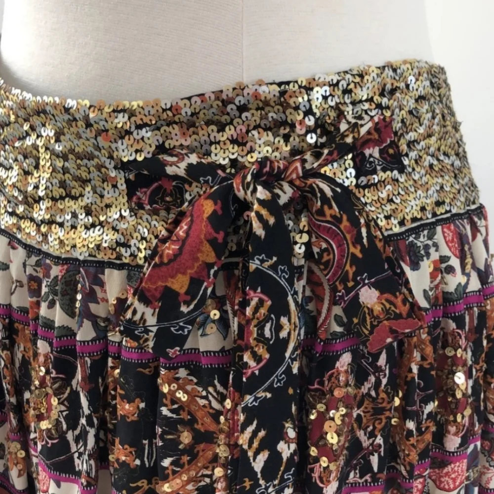 Sequin Silk Boho Skirt - DVF Diane Von Furstenberg